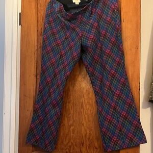 Maeve Multicolor Plaid Flare Pants